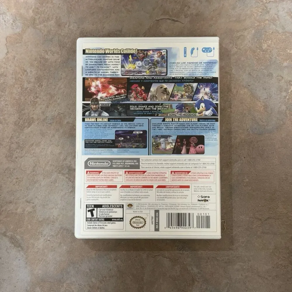 Super Smash Bros. Brawl (Wii, 2008) Game/Case/Manual/Inserts (CIB) - Tested